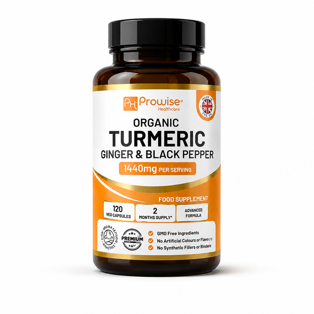 Biologische Kurkuma met Gember & Zwarte Peper – 120 capsules