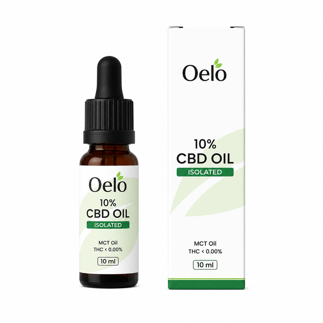 Oelo CBD olie 10% isolaat, 10 ml flesje met pipet