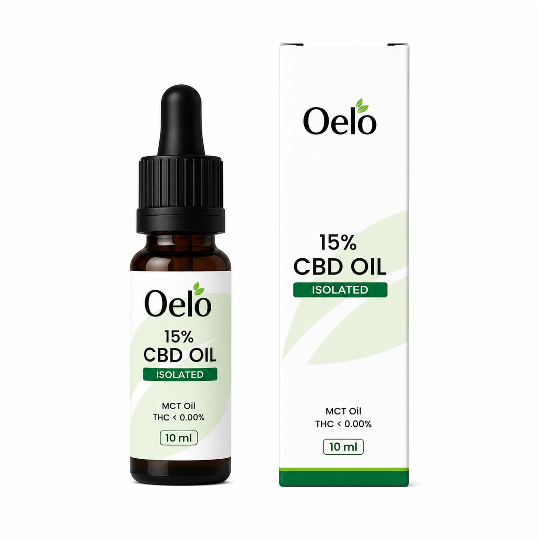Oelo CBD olie 15% isolaat, 10 ml flesje met pipet