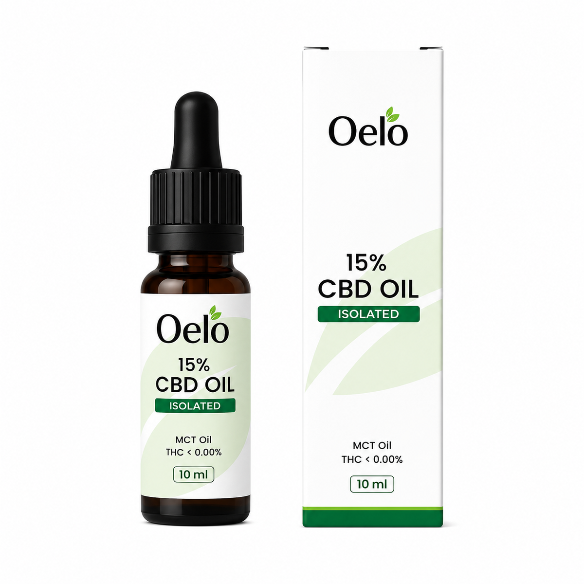 Oelo CBD olie 15% isolaat, 10 ml flesje met pipet