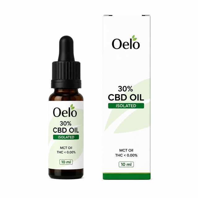 Oelo CBD olie 30% isolaat, 10 ml flesje met pipet