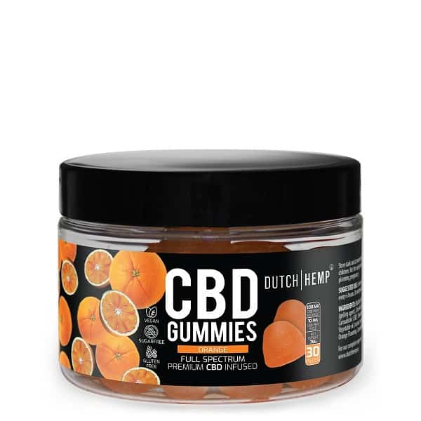 Dutch Hemp CBD gummies sinaasappel, pot met 30 gummies
